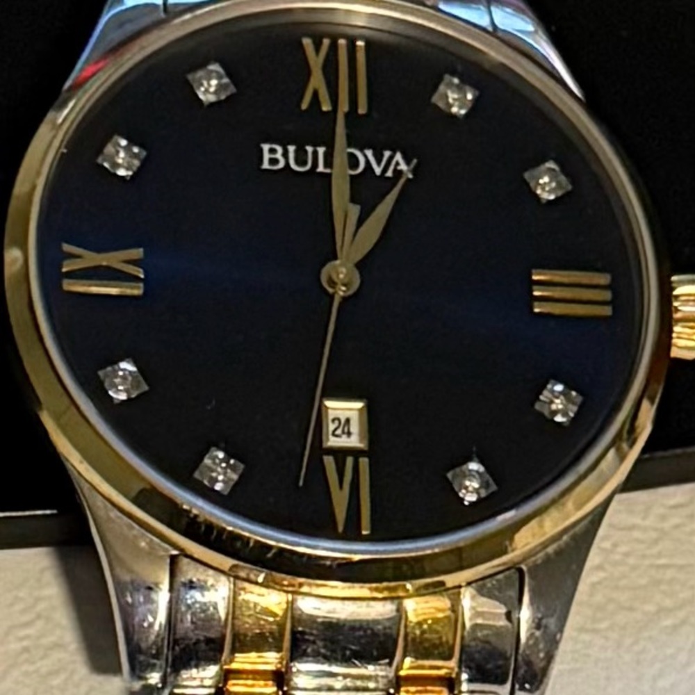 Bulova Midnight Blue and Gold Watch